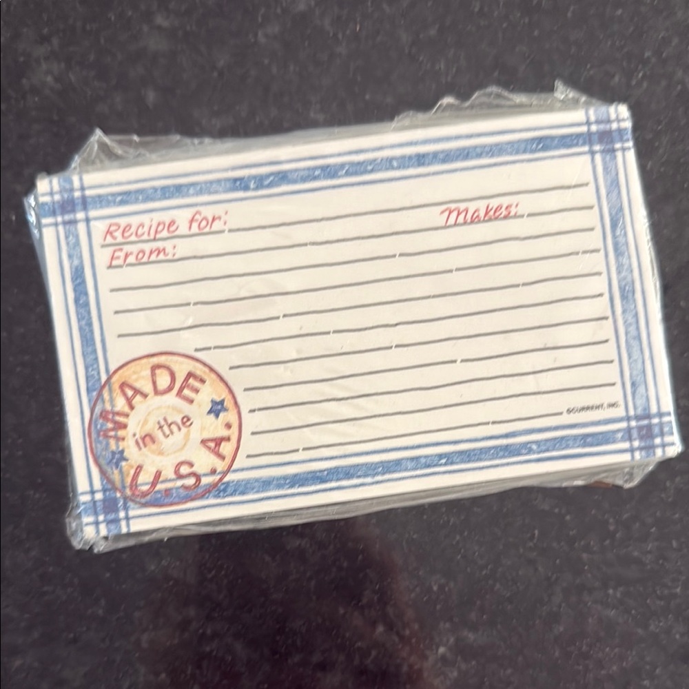 Recipe Cards with Blue and Red Accents